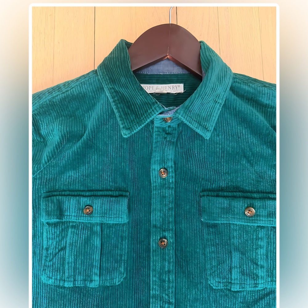 🌿 Hope & Henry Corduroy Shacket – Deep Green | XL | EUC